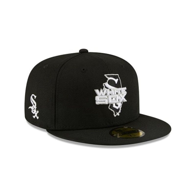 Black Chicago White Sox Hat - New Era MLB Local 59FIFTY Fitted Caps USA0748932